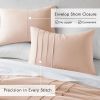 Queen size Microfiber Pleated Soft Washed Comforter Set in Pink Blush