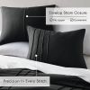 Twin/Twin XL Pre-Washed Pleated Microfiber Comforter Set in Black