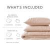King Size Microfiber Pleated Soft Washed Comforter Set Pink Blush Color