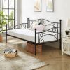 Twin size Classic Heavy Duty Steel Daybed Frame in Black Metal Finish