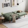 Modern Green Corduroy Fabric Futon Sleeper Sofa Bed Couch with Wood Legs