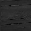 Modern Bedroom Nightstand in Grey Black Wood Finish