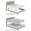 Queen size Gold Metal Canopy Bed with Upholstered Button-Tufted Headboard