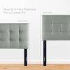 King size Grey Fabric Upholstered Headboard with Modern Tufting
