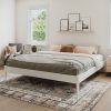 Queen Size Solid Hardwood Victorian Style White Platform Bed