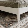 Queen Size Solid Hardwood Victorian Style White Platform Bed