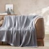 Twin size Cozy Lightweight Grey 100-Percent Cotton Blanket - Machine Washable