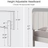 Twin size White Upholstered Platform Bed Frame with Headboard