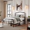 Twin Size Industrial Vintage Heavy Duty Steel Slat Bed Frame
