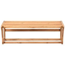 Bamboo Towel Bar Wall Mounted Storage Towel Rack Bathroom Shelf