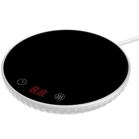 Desktop Electric Cup Warmer 8Hours Auto Off Overheating Protection Smart Timer Setting 2 Temperature Levels 104 to 140 Ceramic Heating Panel For O (Option: White)